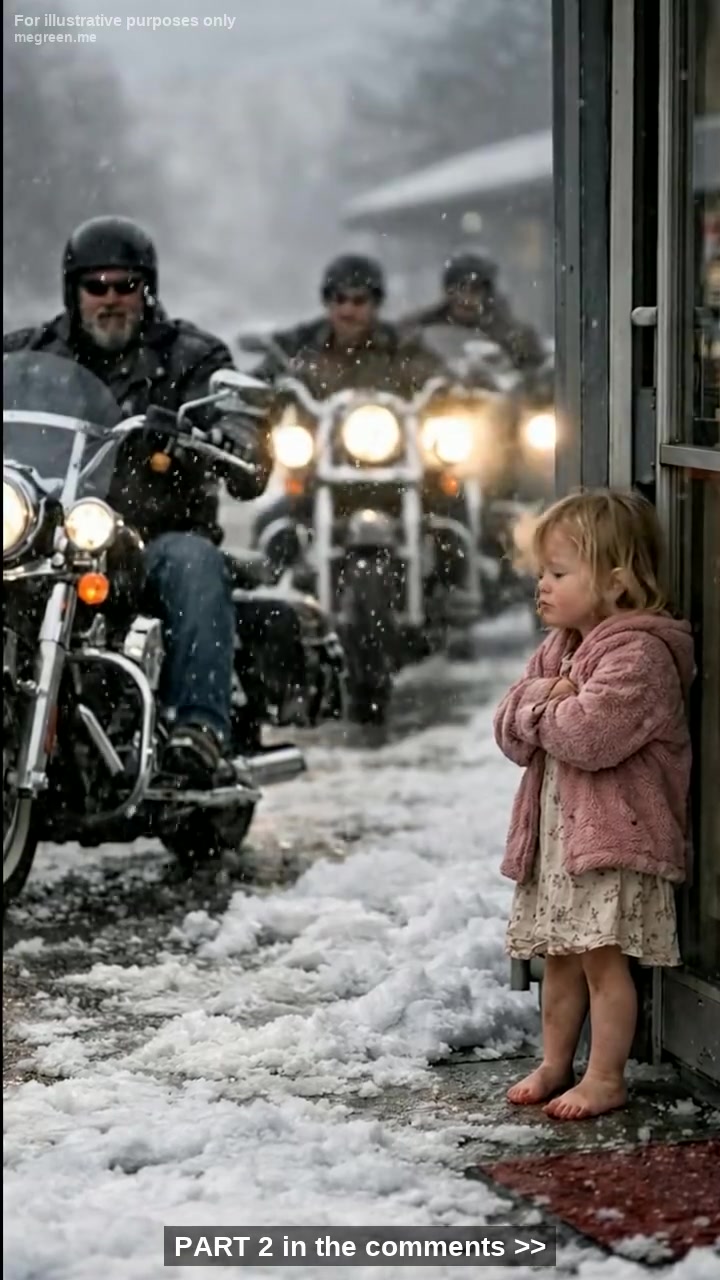 A Little Girl Waited Barefoot in the Snow for Her Mother – Until a Group of Bikers Stopped