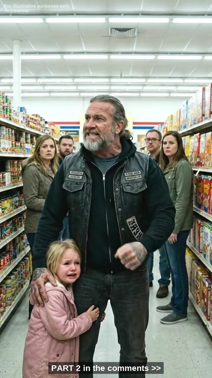 The Six-Year-Old Mute Girl Unexpectedly Ran To Hug The Biker Everyone Feared At Walmart.