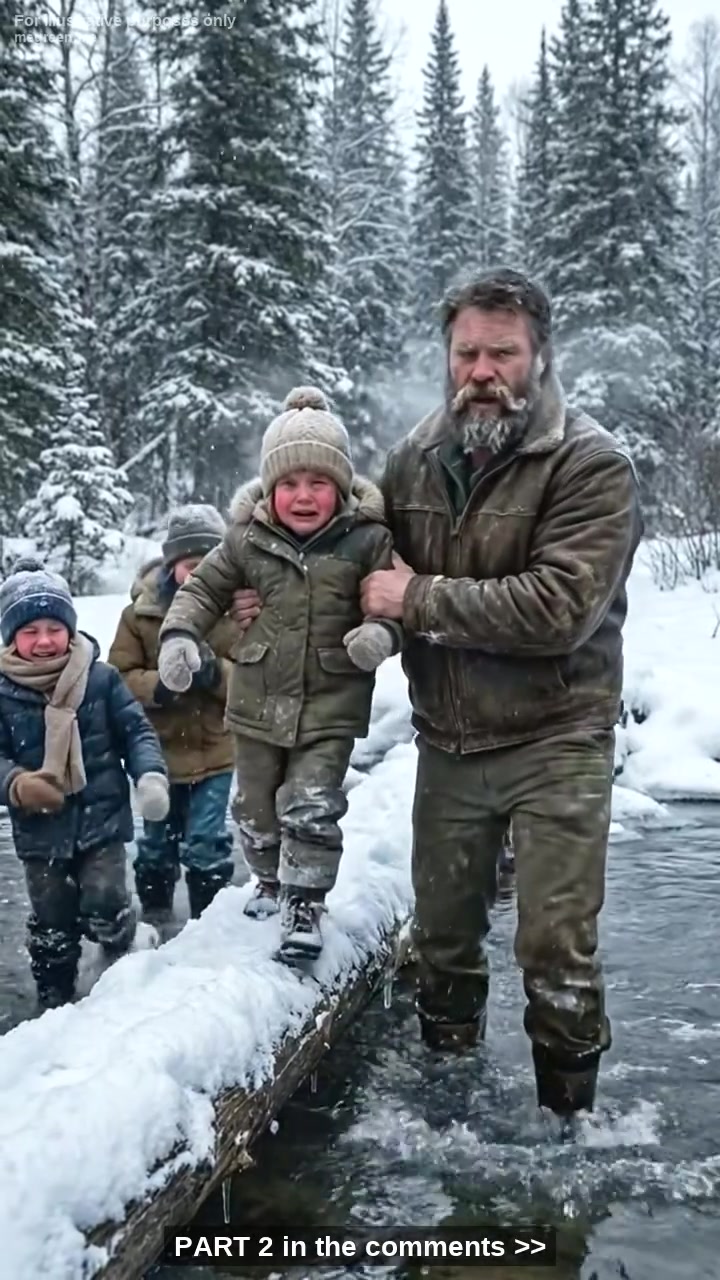 On a Quiet Winter Morning, Three Small Lives Were Left in a Frozen Creek – Until a Man on a Motorcycle Heard a Cry No One Else Did and Refused to Ride Away and Do What No One Expected…