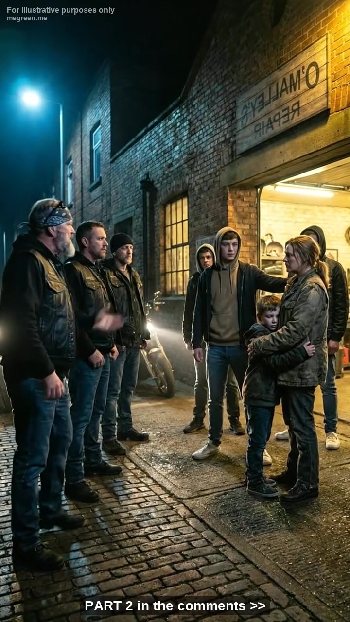 A Single Mom Struggling to Fix a Stranger’s Motorcycle for Free While Protecting Her Young Son in an Old Garage Stood Alone Against Trouble – Until the Quiet Street Filled with Motorcycle Engines
