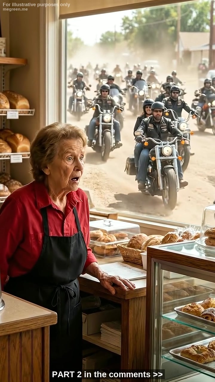 A Small-Town Baker Once Fed a Freezing Homeless Teen Without Asking Anything – Unaware That 21 Years Later, Nearly 100 Bikers Would Return to Her Door to Reveal How That Single Morning Changed Hundreds of Lives