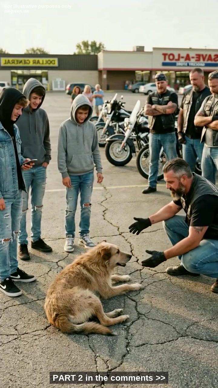 Four Teen Boys Cornered a Stray Dog Behind a Quiet Ohio Strip Mall and Thought No One Would Interfere – Until the Engines Went Silent and Something Recorded Changed Everything