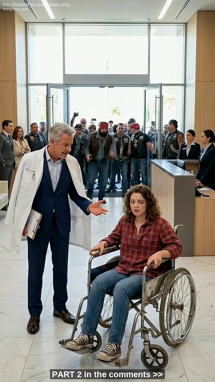 A Wealthy Doctor Publicly Mocked a Young Woman in a Wheelchair During a Busy Afternoon at His Luxury Clinic – But When the Men in Leather Walked Through the Glass Doors and All Eyes Turned Toward Him, He Paid in a Way He Never Saw Coming