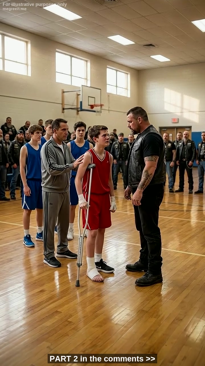 A High School Basketball Coach Noticed His Star Player Limping Across the Gym and Begging Him Not to Call Home – Until One Quiet Phone Call Brought Thirty Bikers Into the Gym, Standing Silently Behind Him and Changing His Life Forever The gym at Westfield Ridge High had its own music.