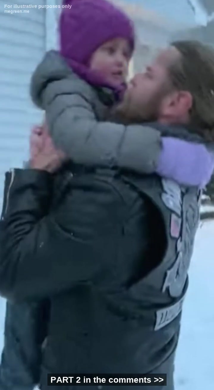 Hell Angel Returned Home Early – Found His Daughter Frozen Outside In 18°F, “Mum Told Me To Wait Here”