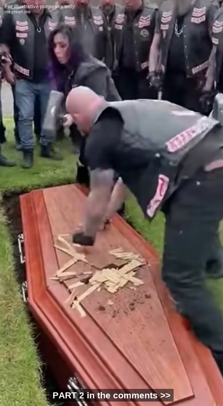 20 Giant Hells Angels Swarmed In To Blocked The Girl They Called “Psycho” As She Smashed A Hells Angel’S Wooden Coffin