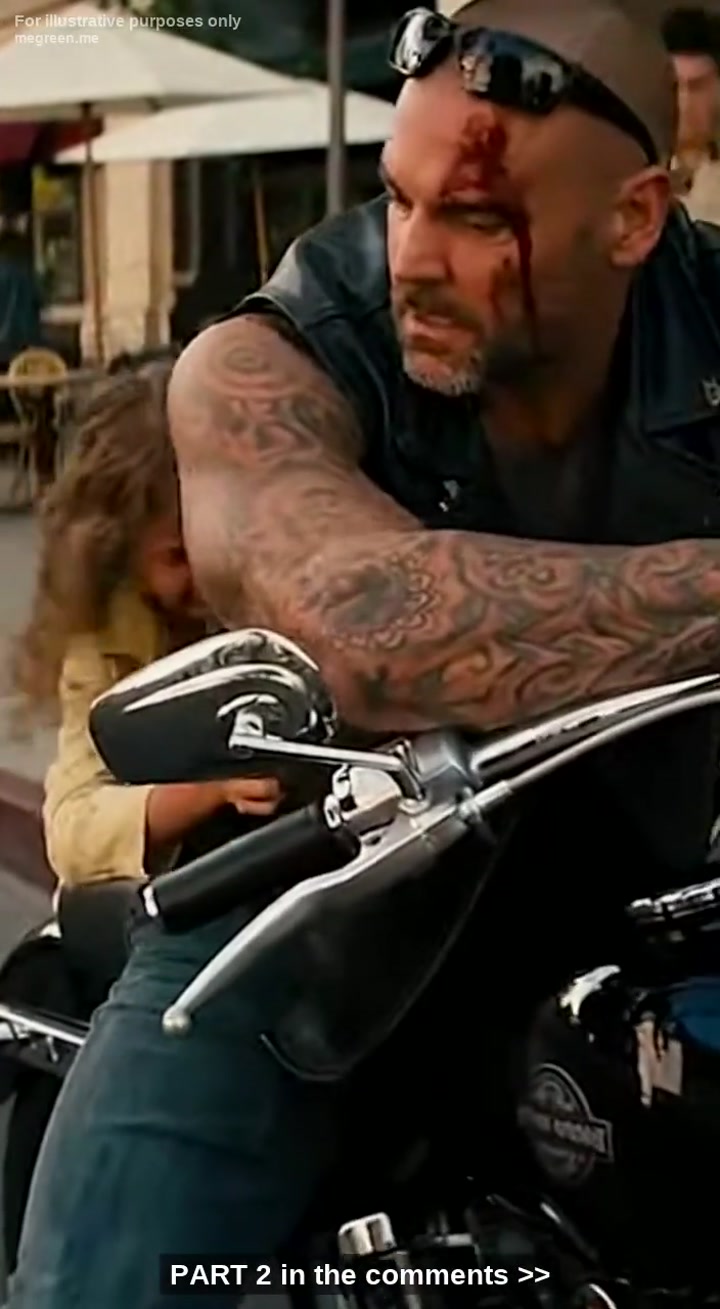 Everyone Thought This Heavily-Tattooed, Scarred-Up Biker Was The Bad Guy Straight Out Of Central Casting, Crossing The Street Just To Avoid His Glare