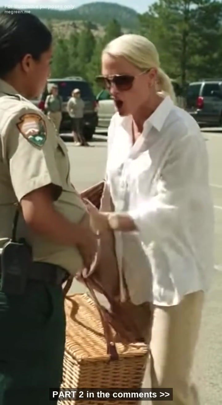 This Silver Spoon “”Karen“” Shoved A Pregnant Ranger Over A Picnic Basket, Totally Clueless About The 20-Biker Storm About To Rain Down On Her Entitled Parade