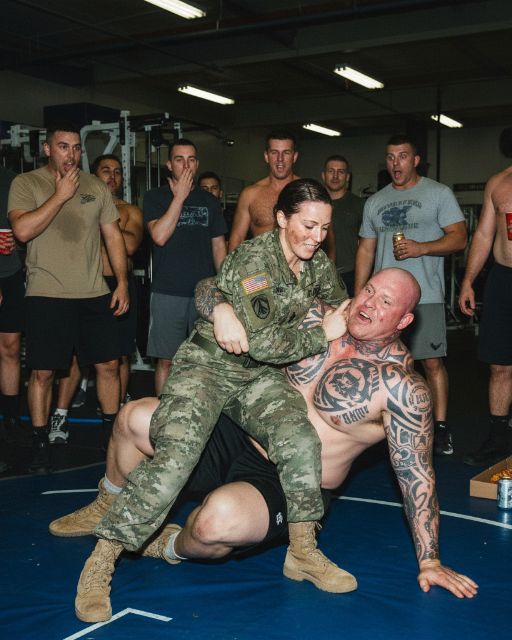 They Laughed When The Female Soldier Challenged Their Grappling Champ… Until She Tapped Him Out In Seconds