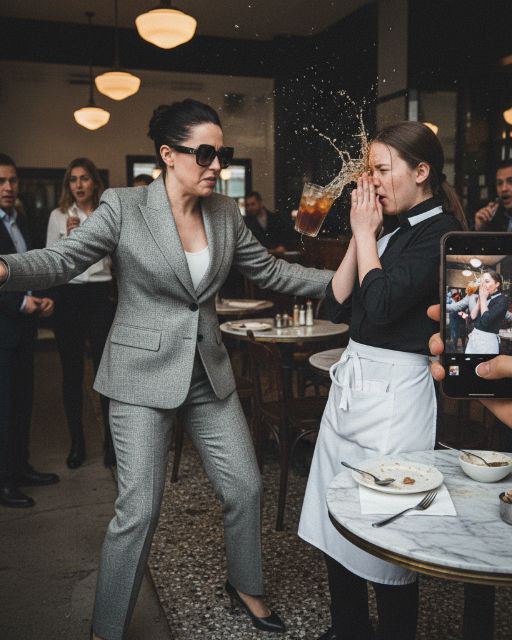 Rich Customer Throws Drink At Waitress – Until She Saw The Photo On My Phone
