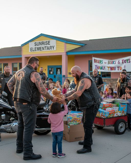 Leather-clad Bikers Storm Elementary School – What They Did Next Left Everyone Speechless