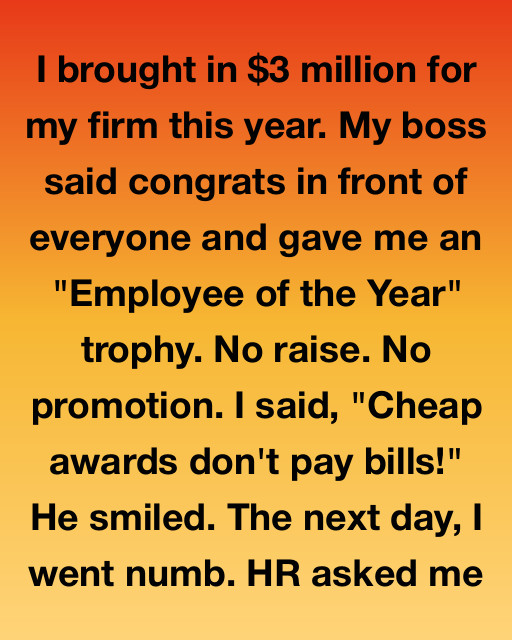I Brought In $3 Million For My Firm This Year And All I Got Was A Plastic Trophy, But The Hidden Meaning Behind My Boss’s Smirk Changed My Life Forever