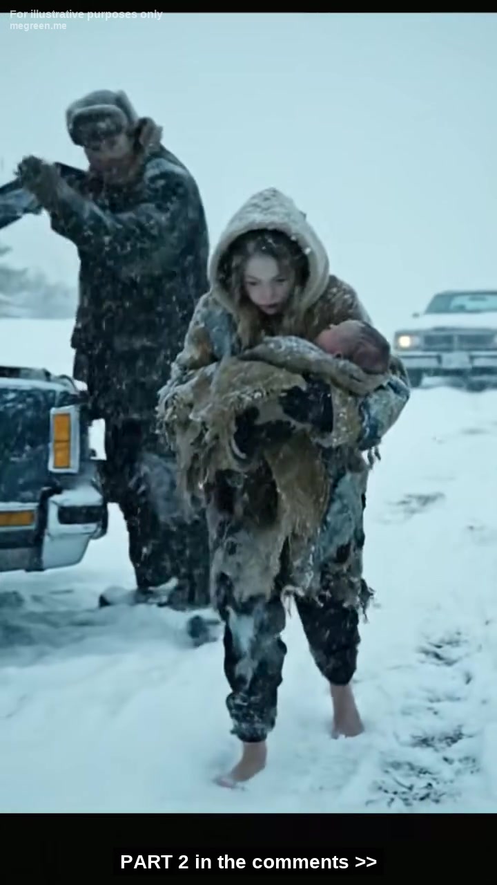 A 7-Year-Old Girl In Tattered Clothes Walks Barefoot Through The Snow, Carrying Her Newborn Brother As She Flees A Heartless Home