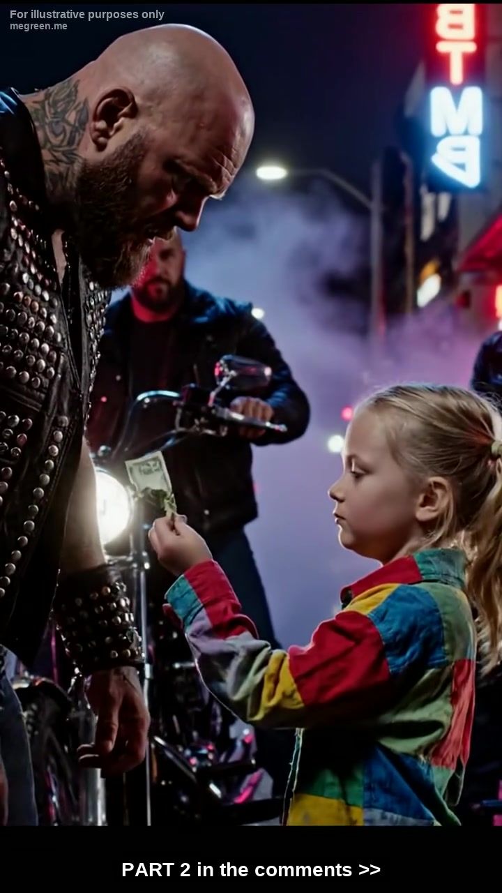 A 6-Year-Old Girl Walked Up To A 300Lb Biker In A Silent Diner And Slapped A Crumpled $5 Bill On The Table – When She Whispered What She Needed Him To Do, The Entire Room Froze, And The Biker Realized This Was No Longer Just A Lunch Break, It Was A War