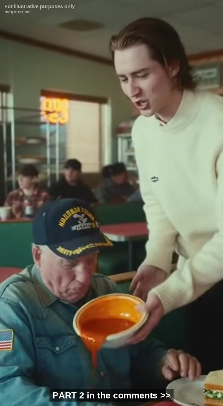 Rich Brat Threw Soup On Elderly Veteran Over Dirty “Limited Edition” Shirt – Everyone Kept Silent When They Realized He’S The Diner Owner’S Son