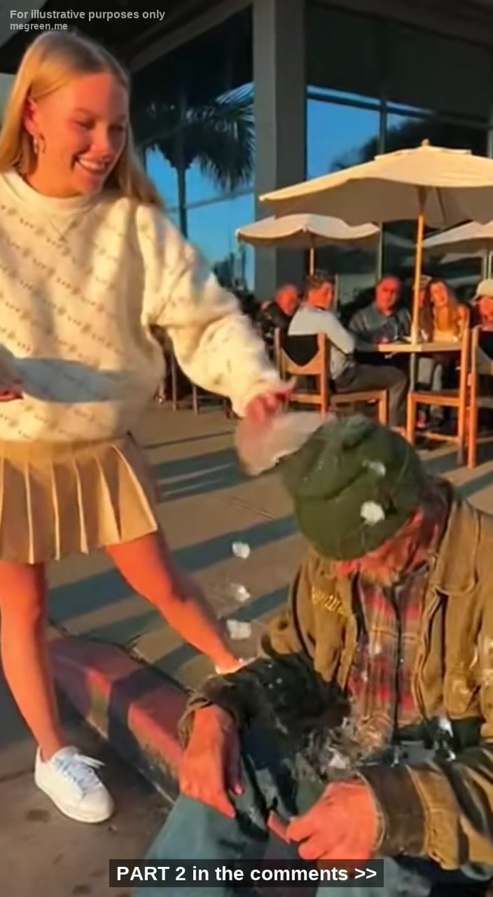 She Poured Her Iced Latte On A Shivering Veteran For A Tiktok Prank, Unaware That The ‘Biker Gang’ Behind Her Was Waiting For Orders From Their Old Commander
