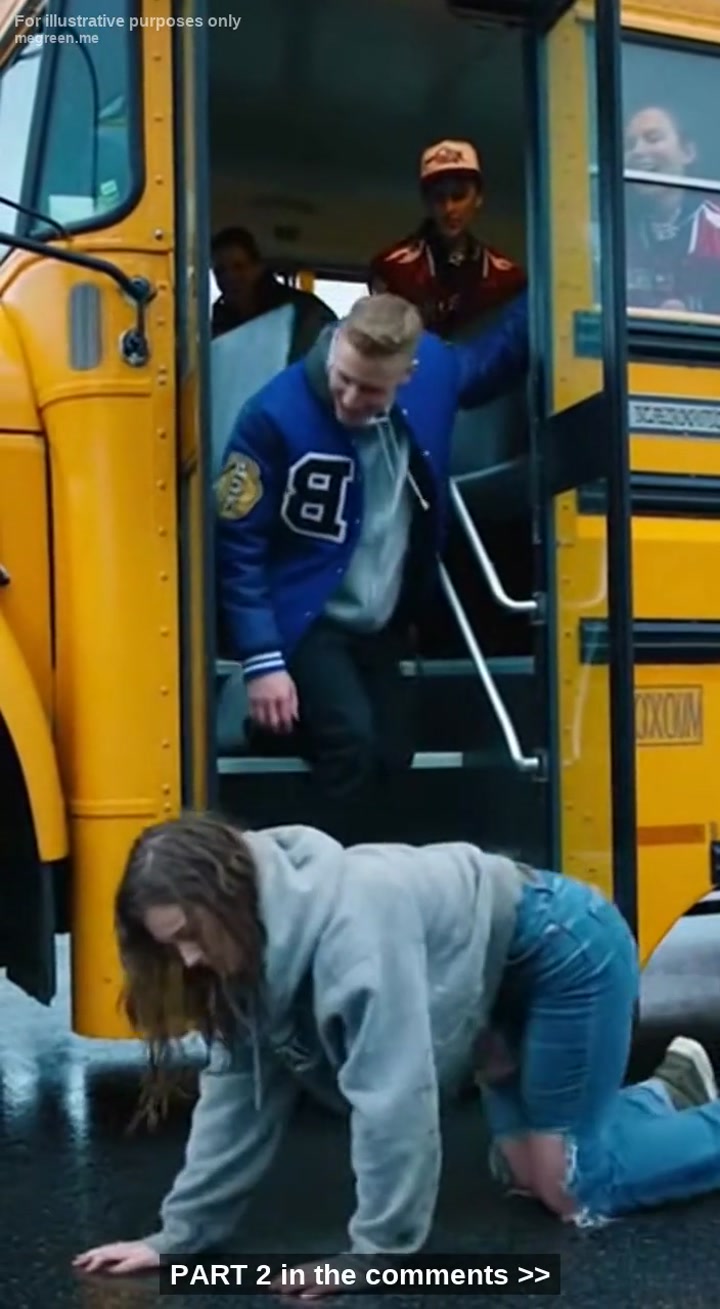 Varsity Captain Forced A Ragged Girl To Crawl At Bus Stop While Everyone Smirked At Her – It Was Already Too Late When They Felt The Ground Shake By Her Dad Flooded The Bus Parking Lot With 500+ Harleys