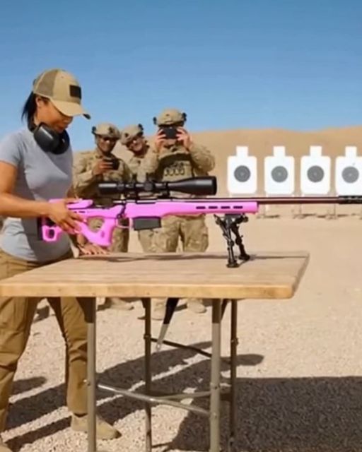 They Mocked Her Rose-pink Rifle For 20 Minutesโฆ Until The Helicopters Appeared Over The Range