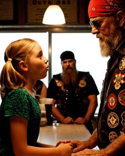 A Little Girl Waiting Alone At A Quiet Diner Casually Mentioned Her Mother’s Tattoo To A Group Of Bikers – Until One Hidden Detail Made Them Freeze And Realize She Was Tied To A Secret They Owed For Over A Decade