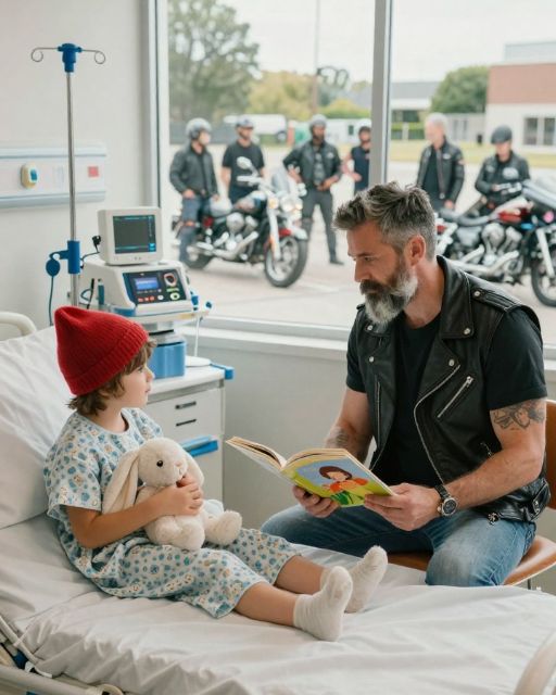 A Tough Tattooed Biker Walked Into A Children’s Hospital Just Planning To Read A Story To A Sick Child Left There By Her Mother – But When The Little Girl Asked If He Could Be Her Dad, He Had No Idea That Moment Would Change Both Of Their Futures Forever