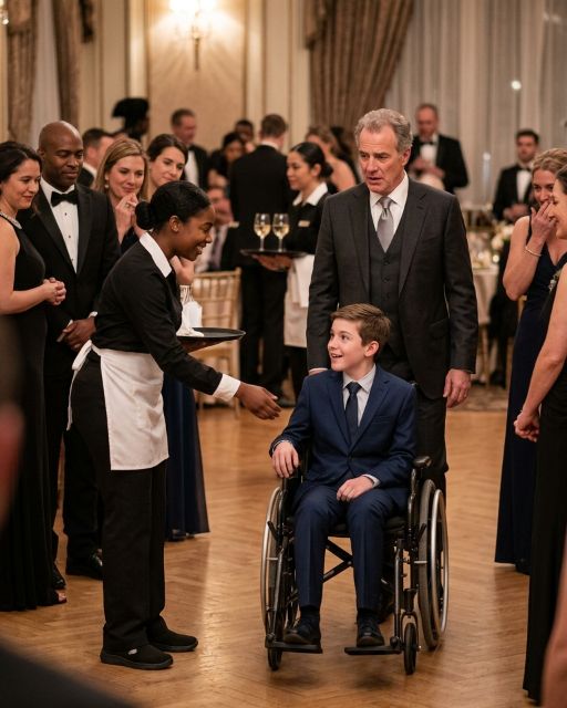 A Wealthy Father Watched A Waitress Pull His Disabled Son Onto The Dance Floor – What Happened Next Silenced The Entire Ballroom