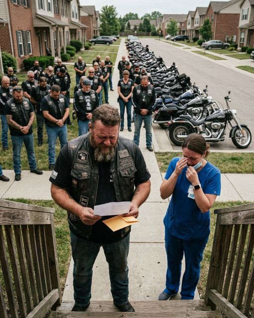 She Gave Up Her First-class Seat To A Scarred Biker โ The Next Morning, 99 Motorcycles Showed Up At Her Door