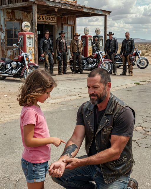 A Quiet Little Girl Walked Into A Diner And Pointed At A Biker’s Tattoo – What She Said Next Made Every Man At The Table Go Silent