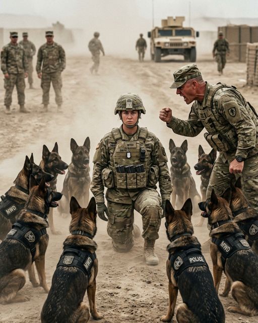 A Naval Base Officer Ordered 15 Service Dogs To Attack A Female Recruit – The Dogs Surrounded Her. What Happened Next Left Everyone Speechless.