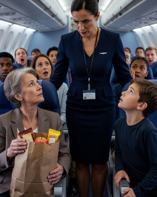 A Hungry Boy Was Humiliated By A Flight Attendant For Asking For A Second Bag Of Pretzels. She Called Him “trash” In Front Of First Class. Then His Tiny Grandmother Stood Up In Seat 14b And Said One Sentence That Made The Pilot Turn The Plane Around.