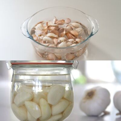 Soak 5 cloves of garlic in a jar full of water: because many people do it